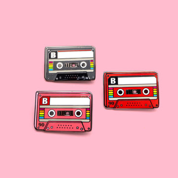 retro CASETTE MIXTAPE pins