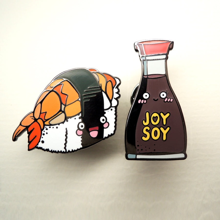 sushi and soy badges