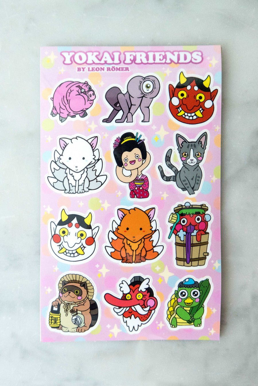 japanese pocket monsters yokai sticker sheet