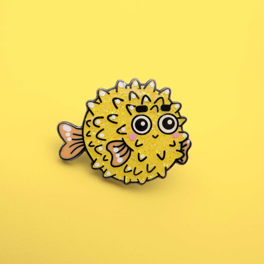 yellow glitter baby fish pin