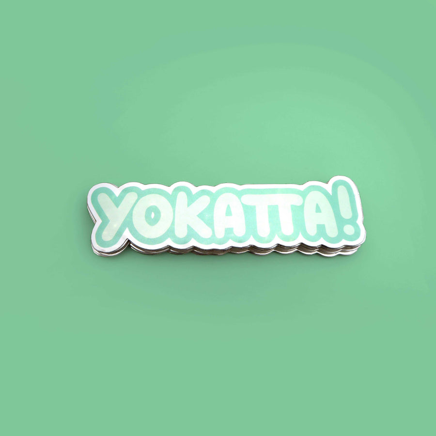 yokatta green reflective japanese vinyl sticker